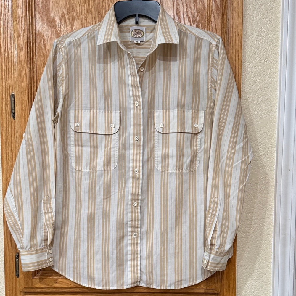 Picket & Post Vintage Striped Women's Button Down Shirt - Size Medium